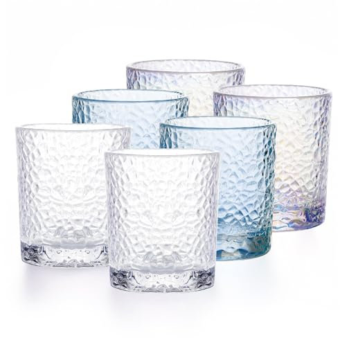 Cark - Juego de 6 vasos de Vidrio de agua 320ml - Vaso Resistente al Calor y Golpes – Perfecto para Smoothies y Bebidas Frías/Calientes, Aptos para Microondas y Lavavajillas