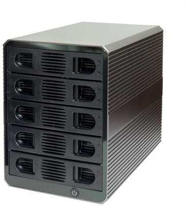 5 Bay USB 3.2 Type-C 10Gbps Daisy-Chain Hard Drive Enclosure DAS, Support 120TB (5X 24TB) 2.5 & 3.5 SATA HDD/SSD