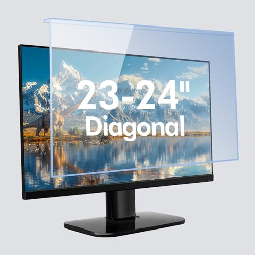 BSPROTE 23-24 Zoll Blaulichtfilter für Computermonitor, Computerbildschirm Blaulichtblocker Panel für 23, 23,6, 23,8, 24 Zoll Diagonale Breitbild, Desktop-PC iMac Monitor, HD Nicht blendfrei