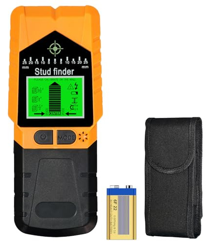 Proster 6 in 1 Ortungsgerät Wand Scanner Wanddetektor Präzisions- Leitungssucher für Holz, Metall, Stromleitungen, Rohre und Hohlräume – LCD-Display, mit Magnetfunktion, für DIY und Profis