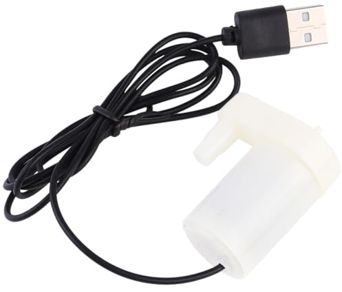 VALICLUD Lot de 2 Pompes à Eau Submersibles USB 5V Miniatures Silencieuses avec Câble 1 M Débit Réglable pour Fontaines Bassins et Aquariums Blanc et Noir