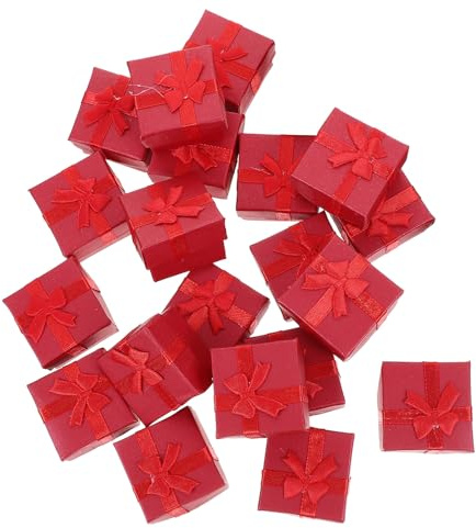 LIFKOME 20 Scatole per Gioielli in Cartone Rosso, Confezione da 20 Pezzi, Presentazione Raffinata e Conservazione Sicura per Orecchini e Anelli