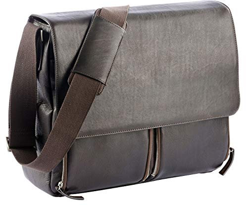Messenger Leder Aktentasche 40 cm Dunkel Braun Dermata Bowatex