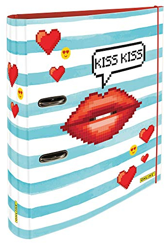 Online 07734/6 - Ordner Kiss DIN A4 mit Rundrücken, 8.5 cm breit, mit Gummiband, 1 Stück