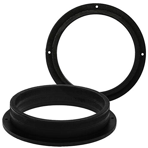 [1 Paar] 200 mm MDF Lautsprecher Ringe kompatibel mit Audi A4 B8, A5 B8, Q3 | passend für Vordertür | Farbe: schwarz | wasserundurchlässig