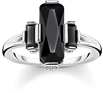 Thomas Sabo Damen-Ring Schwarze Steine 925 Sterlingsilber TR2267-641-11-56