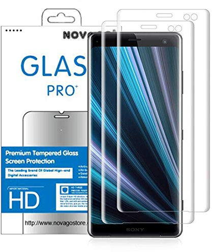 NOVAGO Compatible avec Sony Xperia XZ3- Lot de 2 Films Protection écran Verre trempé incurvé, protège la totalité de l'écran (Transparent Incurvé)