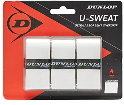 Dunlop Unisex U-Sweat Overgrip Griffband, Weiß, 3 Stück