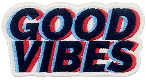 Gute Stimmung Good Vibes Bestickter Aufnäher zum Aufbügeln/Annähen