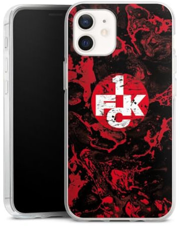 Silikon Hülle kompatibel mit Apple iPhone 12 Case transparent Handyhülle Logo 1. FC Kaiserslautern 1. FCK