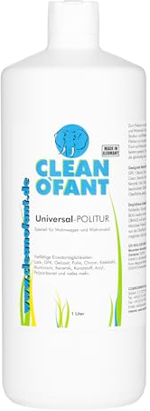 CLEANOFANT Universal-POLITUR | 1 Liter | Lack GFK Gelcoat Folie Edelstahl Chrom - für Wohnwagen Wohnmobil Caravan Boot