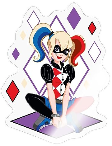 Spreadshirt Super Hero Girls Harley Quinn Sticker, max. 10 x 10 cm, 10 x 10 cm, Transparent glänzend