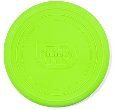 Bigjigs Toys Frisbee Flying Disc (Meadow Green) - Silicone Frisbee for Kids, Quality Flying Saucers, Beach Toys & Garden Toys, Holiday Toys for Toddlers
