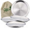 AllEco® Juego de platos de camping de acero inoxidable 4 unidades 20 cm diámetro para pícnic y camping para 4 personas platos de acero inoxidable accesorios para exteriores cocina de camping