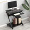 Dripex Mesa portatil Ordenador Escritorio con Ruedas, Mesa Escritorio pequeño en Forma de Z, con Bandeja para Teclado y Estante para el hogar y la Oficina, 60 x 48 x 73 cm