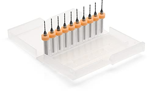 Corintian HSS Micro PCB Bohrer Set – 10 Stück Ø 0.1-1.0 mm, Präzisionsbohrer für PCB, Platinen, Kunststoff, 3D-Filament, Modellbau & Elektronik