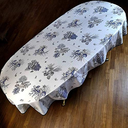 Manifattura Tessile Panama-Tischdecke drucken alle Größen - Blaue Korallen, Rechteckig x16 360