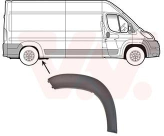 VAN WEZEL Verbreiterung, Kotflügel 1651424 hinten rechts | Passend für: CITROËN JUMPER II Bus, JUMPER II Kasten, Fiat Ducato Bus, Ducato Kasten, Peugeot Boxer Bus, Boxer Kasten