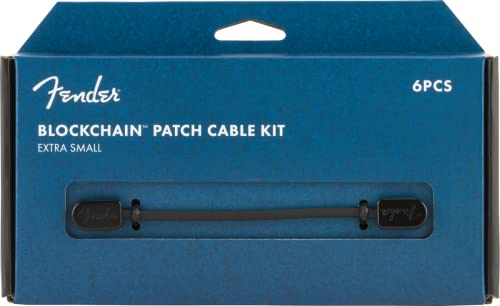 Fender BLOCKCHAIN PATCH CABLE KIT - EXTRA SMALL PACK« Patch Cable | Set of 6 | 2 x 10 cm/4 x 15 cm | Angled Jack | Colour: Black