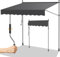 Randaco Klemmmarkise, 350x120cm Grau mit Handkurbel Balkon, Markise Balkonmarkise ohne Bohren, Höhenverstellbar UV-beständig, Sonnenschutz Wasserdicht,100% Polyester, Einfache Montage