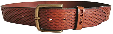 Pepe Jeans Herrengürtel Mauro Gürtel Echtleder Dunkelbraun PM020969 95cm Taille, dunkelbraun