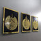 iwa concept Holz Acryl Set Ayatul Kursi, Surah Al-Falaq und Surah Al-Nas, Ramadan Dekoration (40x53 cm, Gold auf Schwarz)
