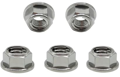 RISON-Titanium Dado Flangiato Esagonale in Titanio M8, Dadi Esagonali con Flangia Autobloccante DIN 1664, Dado di Bloccaggio Controdado in Metallo Flange Lock Nuts per Pignone, Confezione da 5