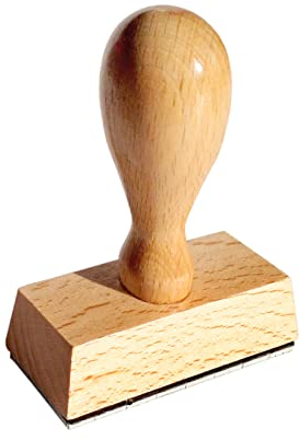 Stempelfritz Holzstempel 50x20mm - 5 Zeilen - mit Wunschtext personalisierbarer Namensstempel, Adressstempel oder Textstempel