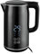 Venga! Hervidor de agua eléctrico, caldera de acero inoxidable de 1,7 L, pantalla digital, temperatura ajustable de 40 a 100°C, negro/plata, 2200 W, VG JK 3003