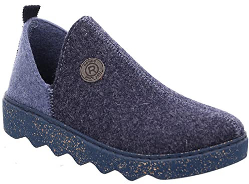Rohde Damen Pantoffel Hausschuh Wellensohle Foggia 6129, Größe:38 EU, Farbe:Blau