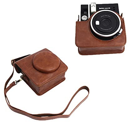AFGRAPHIC Retro Camera Case Bag Brown PU Leather Protective Cover Case for Fujifilm Instax Mini 40 Instant Camera