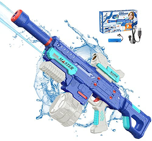 Electric Water Gun for Kids, Water Blaster with 3 Shooting Modes, Rechargeable Water Pistol 32ft Long Shooting Range, Water Soaker with 650ML High Capacity