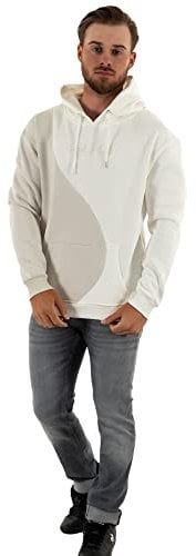 Project X Paris Sweat à Capuche Bicolore Style Vague Greige M