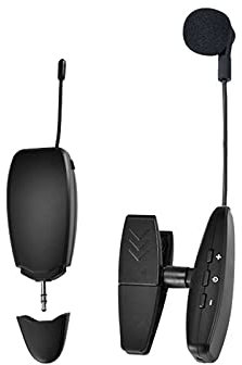 Karlak microphone,UHF Wireless Cardioid Condenser Microphone Clip-on Musical Instrument Mic for Saxophone Trumpets Clarinet