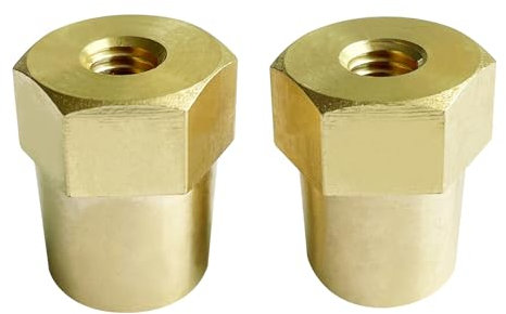 Ampper M8 Thread Female Brass Battery Terminal Post Adapter Battery Terminal Charging Posts for M8 Stud Extension, Pack of 2