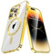 IMIRST Soft Phone Case for Apple iPhone 14 Pro - Super Magsafe & Wireless Charging Compatible Shockproof Classic Hybrid Slim Cover for Apple iPhone 14 Pro, YIX Gold