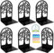 Ticeed Buchstütze Schwarz 3 Paar Metall Buch Halterung Regal Bookends Buchstopper L- Form Buchständer Bookends Book Holder für Bücherregal Büro Bibliothek 17 x 12 x 9cm mit 100 Tetikett