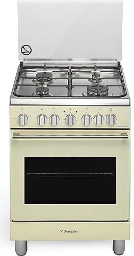 Cucina a gas, n° 4 fuochi, forno elettrico, 60x60 cm, crema - BOMBO643MJN