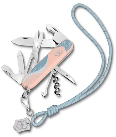VICTORINOX Taschenmesser Companion, 16 Funktionen, Swiss Made, Multitool für Frauen, inkl. Geschenkbox, Paris Style (Rosa, Blau)