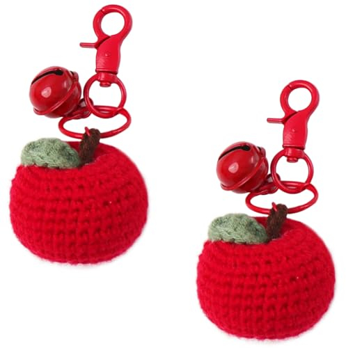 HGSHUO Apfel Schlüsselanhänger Weihnachten Anhänger Gewebter Schlüsselanhänger Weihnachten Deko Schlüsselring Apfel Keychain Weihnachtsschmuck Geschenk Mitgebsel Neujahr Glücksbringer