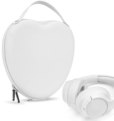 Geekria Nova Kopfhörer-Hülle für flache On-Ear-/Over-Ear-Kopfhörer, Ersatz-Hartschalen-Reisetasche mit Kabelaufbewahrung, kompatibel mit Bose, Sony, JBL, B&W (weiß)