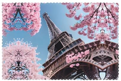 Ölgemälde Paris Eiffelturm Stilvolle Tischsets für Esstisch Set - Polyesterfasermatten, Perfekt für Wohnkultur