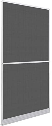 ARKEM Fly Screen, Aluminium Frame, Can Be Shortened Individually Insect Protection Door,White Hinged Insect Screen for Doors 100 x 215 cm