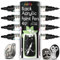 Funcils 4 Dual-Tip Acrylstifte Schwarz – Feine Spitze & Mittlere Spitze – Schwarzer Stift für Steine, Leinwand, Holz, Keramik, Glas, Stoff, Reifen und Schuhe – Acrylstifte für Kinder & Erwachsene