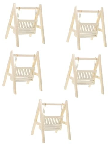 Vaguelly 5pcs Dollhouse Swing Doll House Home Decor Photography Prop Doll Swing Model DIY Mini Decor Tools Miniature Model Decorative Swing Model Miniature Decor Doll Swings Wooden