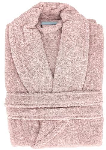 Peignoir col châle NAIA éponge Coton Taille L Rose