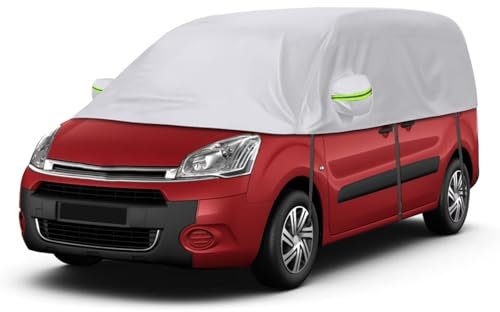 Opaltool Halbgarage für Citroen Berlingo K9 2018-2024, Silberne Maßgeschneidertes Autogarage Softtop Halbabdeckung mit Verstellbaren Haken und Ohrkappen