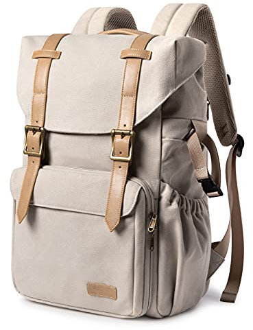 bagsmart Sac à dos pour appareil photo reflex numérique - En toile - Antivol - Imperméable - Avec protection contre la pluie - Pour ordinateur portable de 15 - Appareil photo reflex numérique -