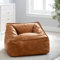 DOPZNJWF Sitzsack-Sessel, luxuriöser Leder-Sitzsackbezug, Sitzsack, Couch, Pouf, Sofabezug, Erwachsene, Sitzsack, Stuhlbezug für Erwachsene und Kinder (ohne Füllung) (Hellbraun)
