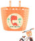 YOUYIKE Fahrradkorb Kinder, Wasserdichter und robuster Fahrradkorb Vorne Kinder Dinosaurier, Orange Lenkertasche, Fahrrad ZubehöR Kinder, Bike Basket für Kinder, Jungen, MäDchen, Schule, Outdoor